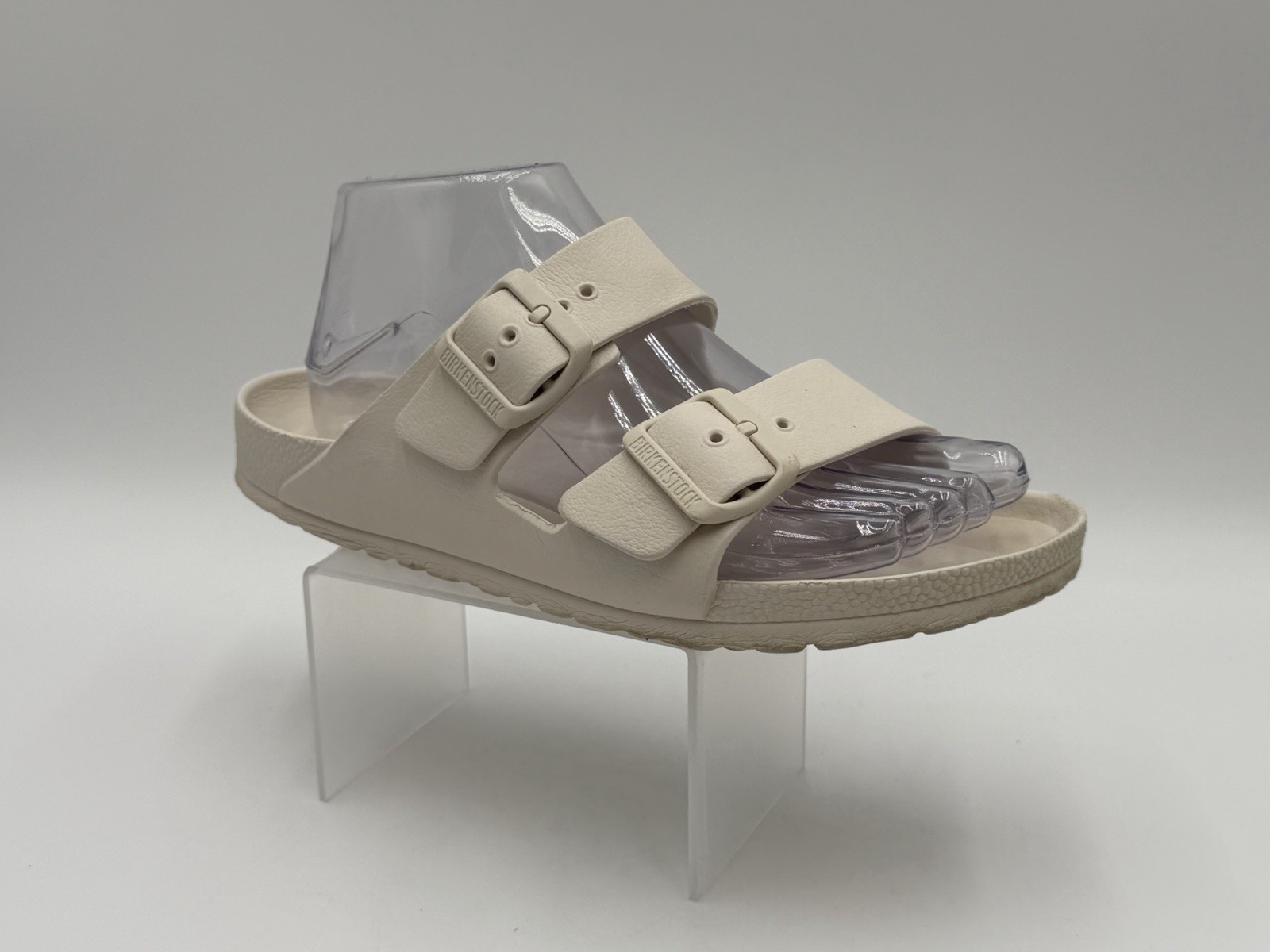 Birkenstock Arizona Eva White Sandals Womens L7 M5  EU 38 Rubber Slides Slip On
