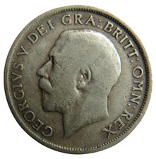 1912 King George V Silver Shilling Coin - Great Britain