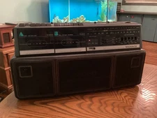 Vintage Magnavox D8300 Dual Deck Stereo Radio Cassette Boombox WORKS GREAT CLEAN