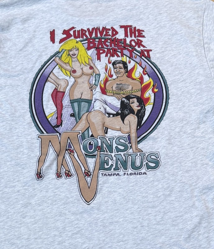 Vintage 90s? Mons Venus Strip Club Shirt M Rare Sex Humor BDSM Funny Porn