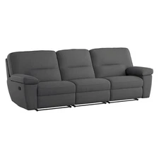 ALBERTA - 3PC SOFA - GREY - 3 Recliners