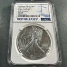 2021-W BURNISHED T2 Silver Eagle NGC MS69, First Releases (89275)