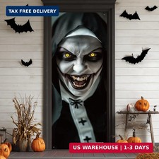JOYIN Halloween Scary Ghost Door Cover Decorations Indoor, 3D Nun Door Cover for