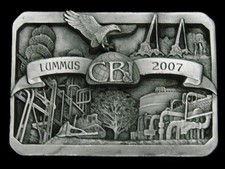 TB07169 NOS 2007  CB I LUMMUS  HEAVY MACHINERY ADVERTISEMENT BELT BUCKLE