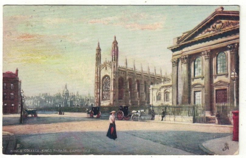 3 Tuck's Artist Drawn Postcards of Cambridge King's College & Clare College - Image 4 of 4