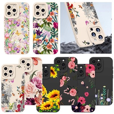Bohemian Florals Designed Silicone Phone Cover Case For iPhone 17 Pro/16e/15/14