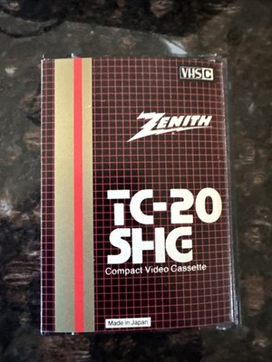 Zenith TC-20 SHG Compact Video Cassette VHSC 144Ft. Mode SP 20min New
