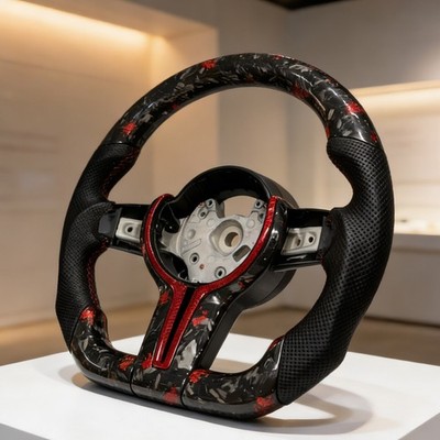 Red Forged Carbon Fiber Steering Wheel for BMW F10 F20 F30 F32 F80 F82 M3 M4 M5