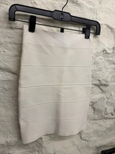 BCBG Maxazria Womens Stretch Bandage Pencil Bodycon Skirt Size S White Mini