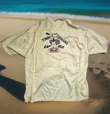 VTG Tommy Bahama Cigar Club Shirt XL Black Label Rayon Embroidered Relaxed Fit