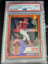 2018 Topps Chrome 83 Silver Pack 145 Shohei Ohtani Orange Refractor *17/25 PSA 9