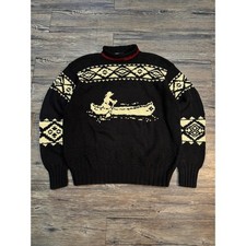 VINTAGE POLO RALPH LAUREN CANOE KNIT SWEATER L 