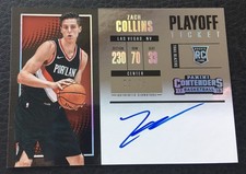 #29/35 Zach Collins 2017-18 Panini Contenders Playoff Ticket Auto RC #110