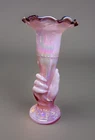 Large 11" Fenton Iridized Beautiful “Black Rose” Hand Vase