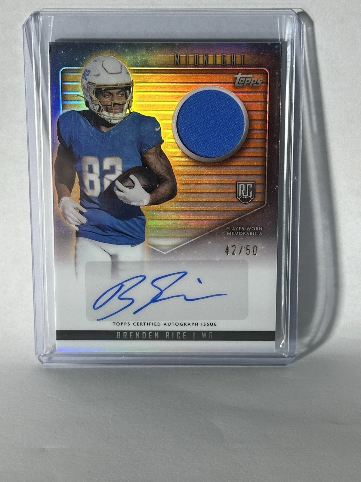 2024 Topps Midnight Brenden Rice /50 RPA Summer Solstice Rookie Patch Auto