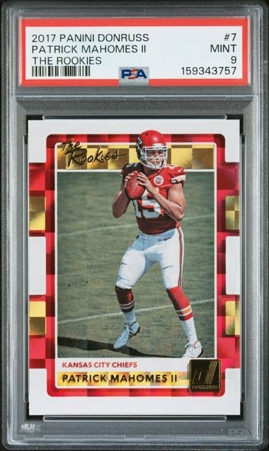 2017 Panini Donruss Patrick Mahomes Rookie Card PSA MINT 9