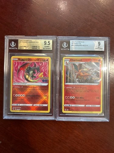 2022 pokemon go radiant charizard beckett 9.5