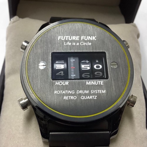 Future Funk FF102 Mecha Digital Vintage Working Mens Wristwatch JAPAN Used