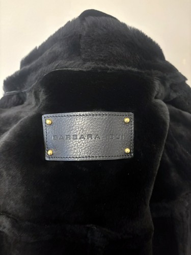 BARBARA BUI BLACK LONG GENUINE SHEARLING COAT, 40 S, $7000 - Picture 14 of 16