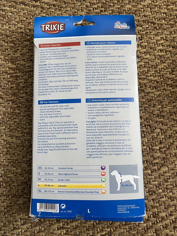 Trixie Coche Perro Arnés Viaje y Caminar y Cinturón de Seguridad Ajustable Seguro Plomo Talla L Foto 4 de 4