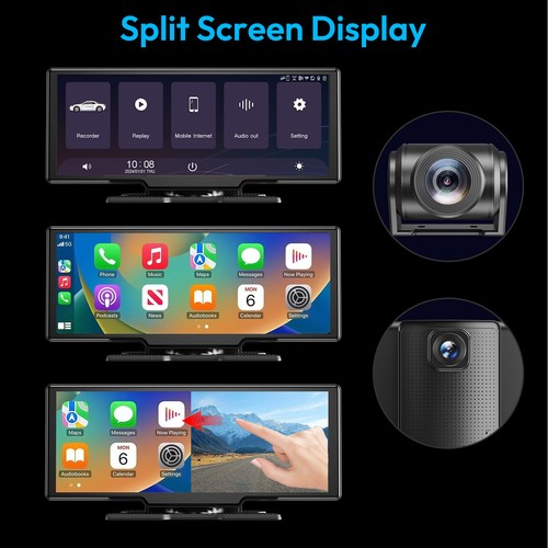 XGODY 10.26" 4K Dash Cam Car Stereo Wireless Carplay & Android Auto Touch Screen - Picture 12 of 18
