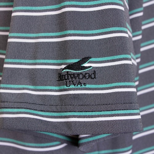 Footjoy Prodry Mens L Gray Stripe Polyester Golf Polo Short SS - Picture 5 of 9