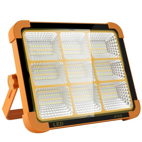Solar LED Baustrahler Arbeitsleuchte Akku Aufladbar Flutlicht Werkstattlampe - Bild 6 von 14