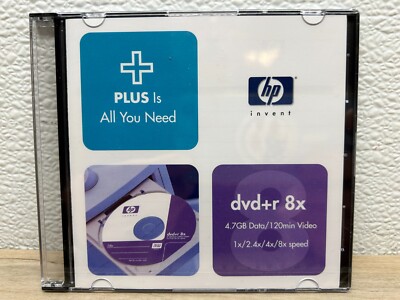 HP Invent Plus 4.7GB Data DVD+R 8x 120 Minutes Video Disc 8x Speed Sealed