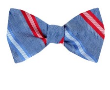 Men's 100 Silk Designer Stripe Self Tie Woven Bowtie- NWT