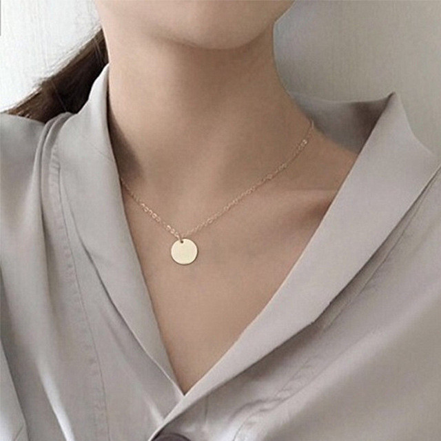 Coin Necklace Choker Dainty Chain One 1 