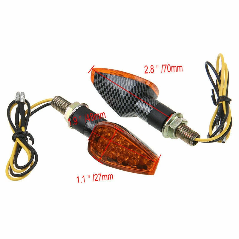 Indicadores intermitentes de luz de giro LED ámbar universal para Honda CRF450R CR250 Foto 3 de 4