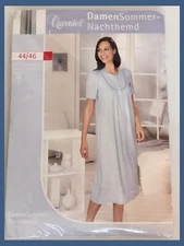 QUEENTEX LADIES SUMMER NIGHTGOWN SIZE LARGE - German Packaging - Light Blue NEW!