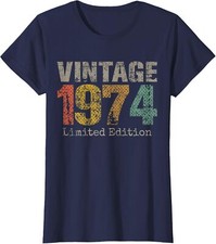 Vintage 1974 50th Birthday Gifts 50 Year Old Gift Ladies' Crewneck T-Shirt