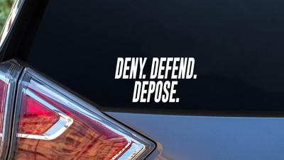 Deny Defend Depose Luigi Healthcare Vinyl Sticker Decals