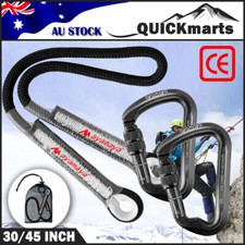 30KN Screw Locking D-shape Carabiner + Climbing Safety Rope Rock Rappelling Cord