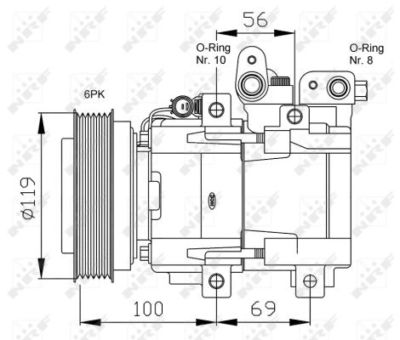 NRF Air Conditioning Compressor 32755G - BRAND NEW - GENUINE - 5 YEAR WARRANTY