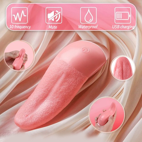 Realistic-Tongue-Licking-Vibrator-Clitoris-G Spot-Stimulator Oral-Women Sex-Toy - Picture 8 of 14