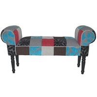 Wooden Hallway Bench Entryway Bedroom Seat Patchwork Retro Décor Seat Bed Seater Wooden Hallway Bench Entryway Bedroom Seat Patchwork Retro Décor Seat Bed Seater