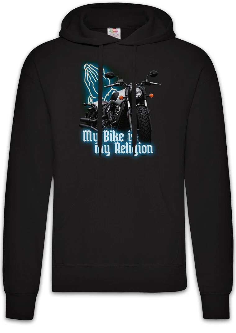 My Bike Is My Religion Hoodie Pullover Biker Club MC Rocker Motorcyclist