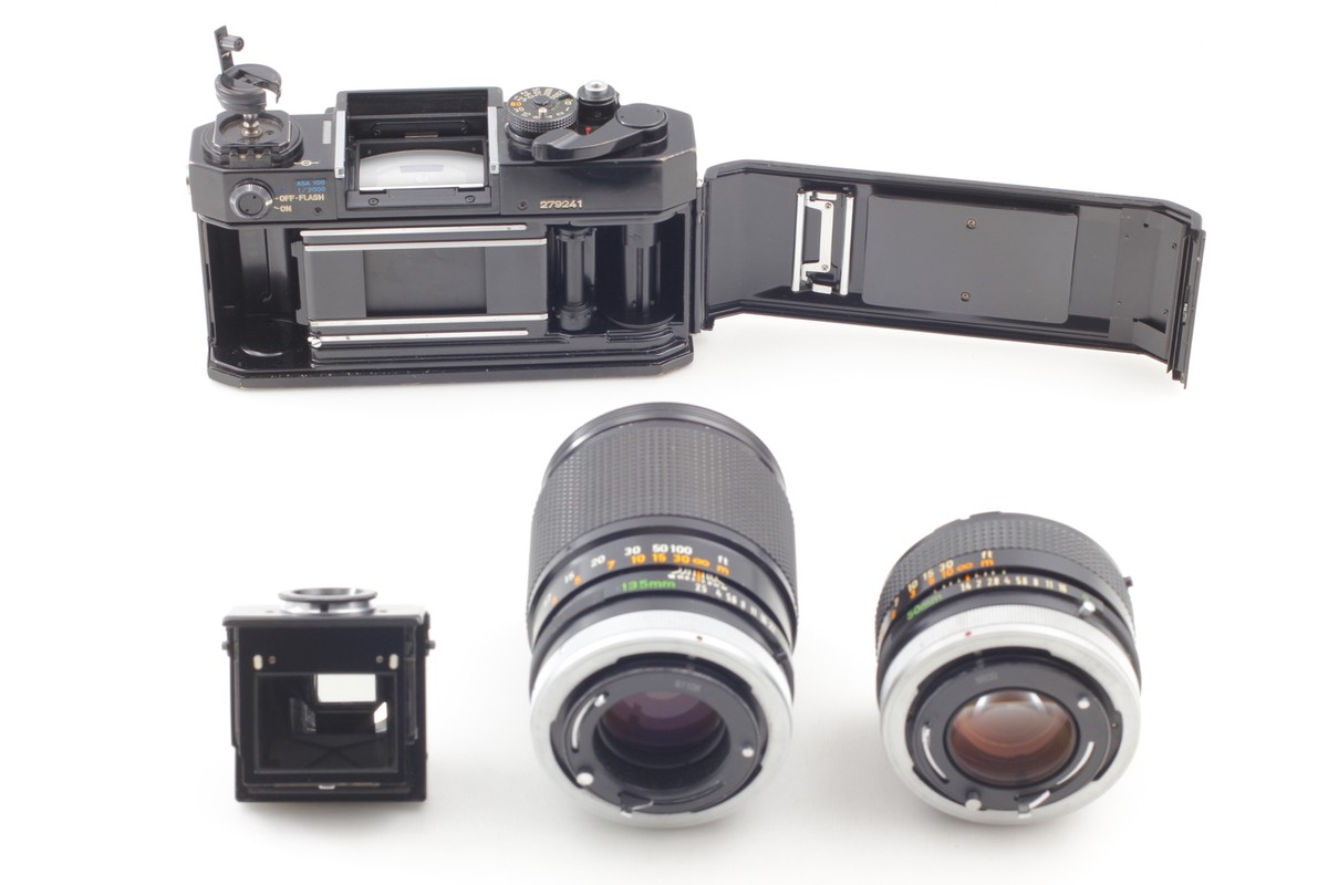 Exc+5* Canon F-1 35mm SLR Film Camera w/ 50mm F1.4 135mm F2