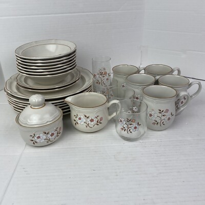 The Covington Edition Idlewild Mixed Dish Set Plates Bowls Cream Sugar Cup 28pc