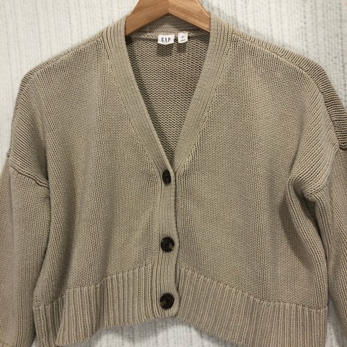 Gap Kids Knit Cardigan Sweater Button Front Long Sleeve Beige Large (10)
