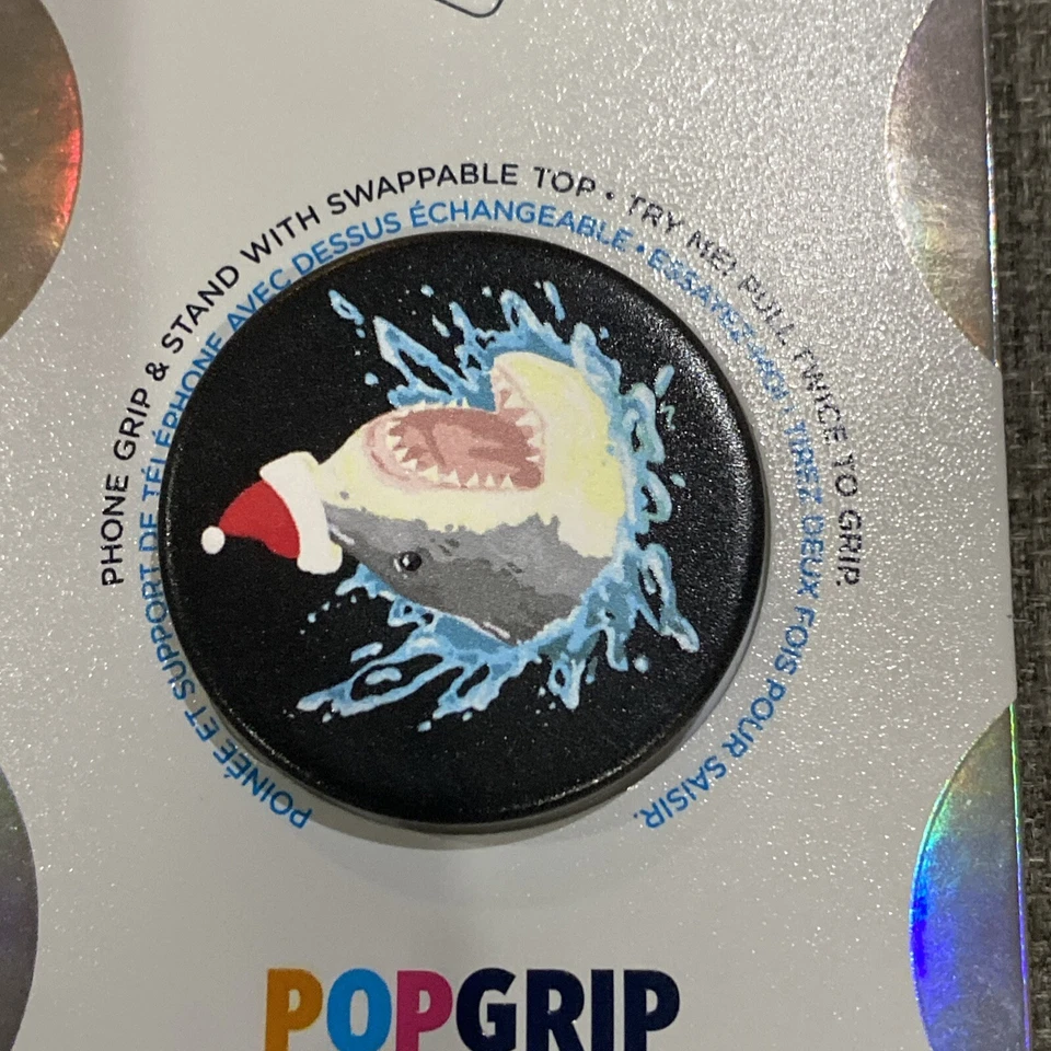 PopSockets: PopGrip con tapa intercambiable para teléfonos y tabletas - Tiburón Foto 2 de 4