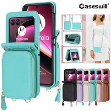 For Motorola Razr Plus 2025 2024 2023 Card Holder Flip Leather Wallet Case Cover