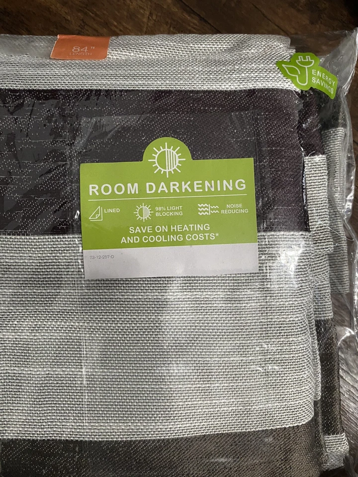 2 paneles de cortina de ojal de ahorro de energía JCP Home Studio, 50 X 84 pulgadas cada uno. NUEVO. Foto 2 de 4
