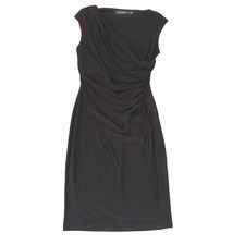 Ralph Lauren Women Black Wrap Dress Size 4 Stretch Sleeveless Party Cocktail