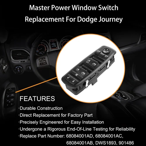 Master Power Window Switch Driver Side For 2011-2016 Dodge Journey 68084001AB - Picture 6 of 11