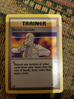 1x Blaine's Gamble Trainer Gym Heroes Set Pokemon TCG Sammelkartenspiel