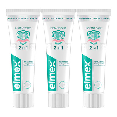 3x Elmex Sensitive Plus pasta na nadwrażliwość i ochronę dziąseł 75ml