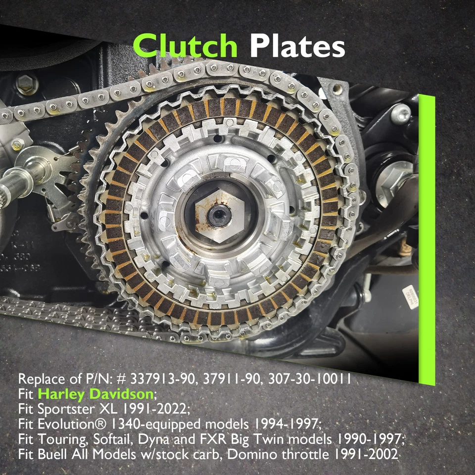 MOFUN 17PCS Extra Plate Friction Steel Clutch Disc Kit for Harley Sportster XL - Image 4 of 4